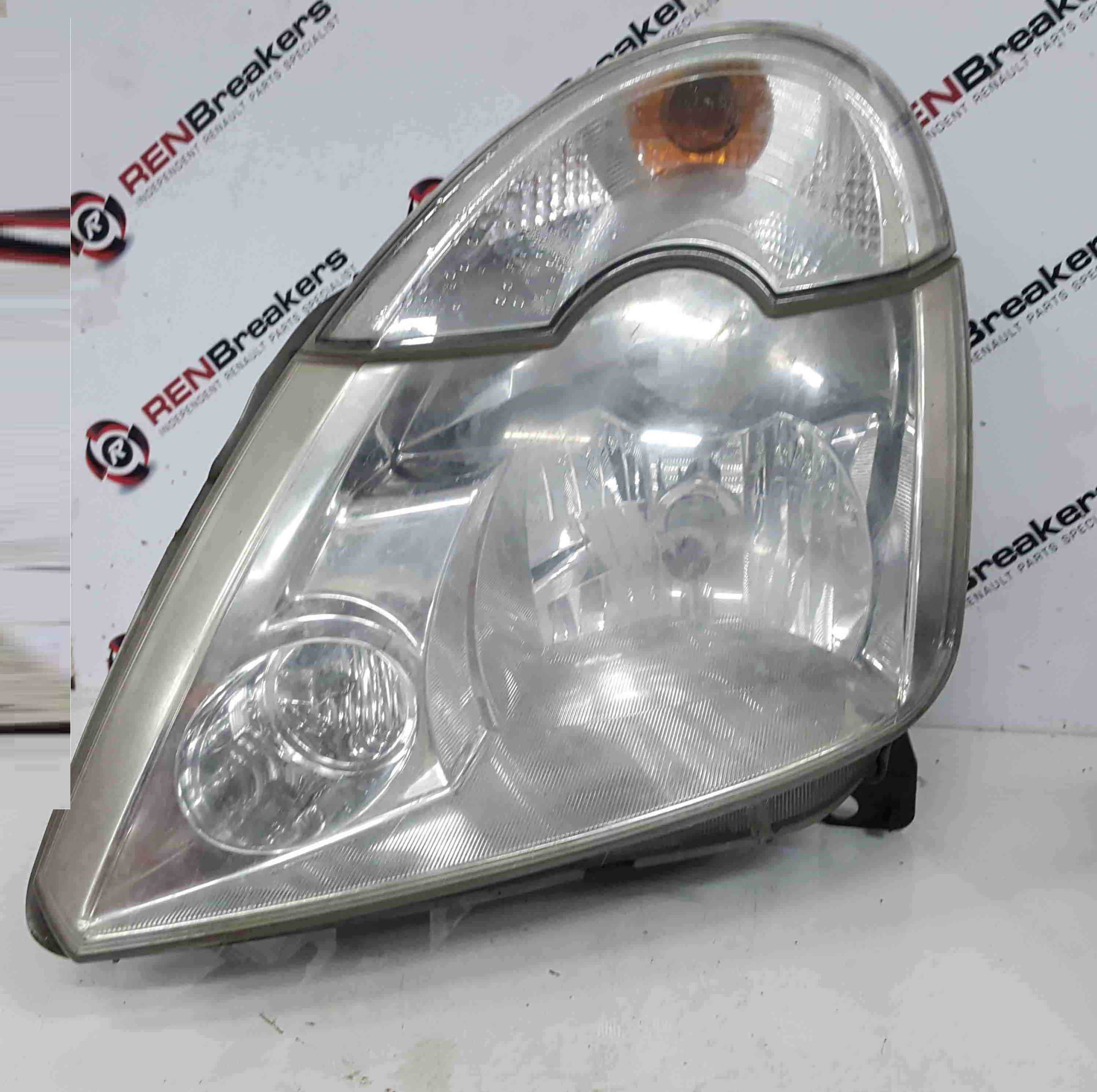 Renault Modus Passenger Nsf Front Headlight Clear Lens