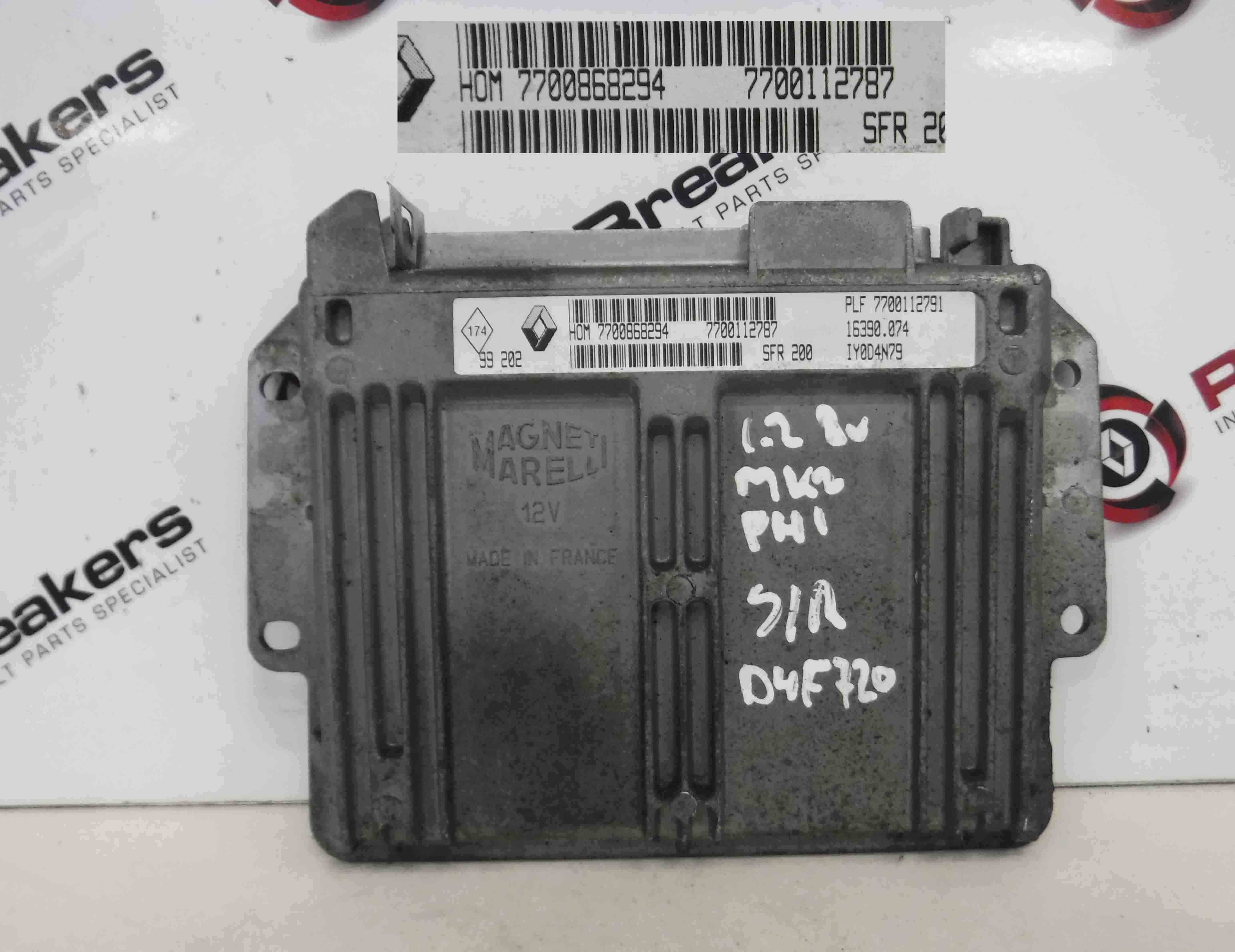 Renault Clio MK2 1998-2001 1.2 8v D7F 720 ECU Electronic Control Unit ...