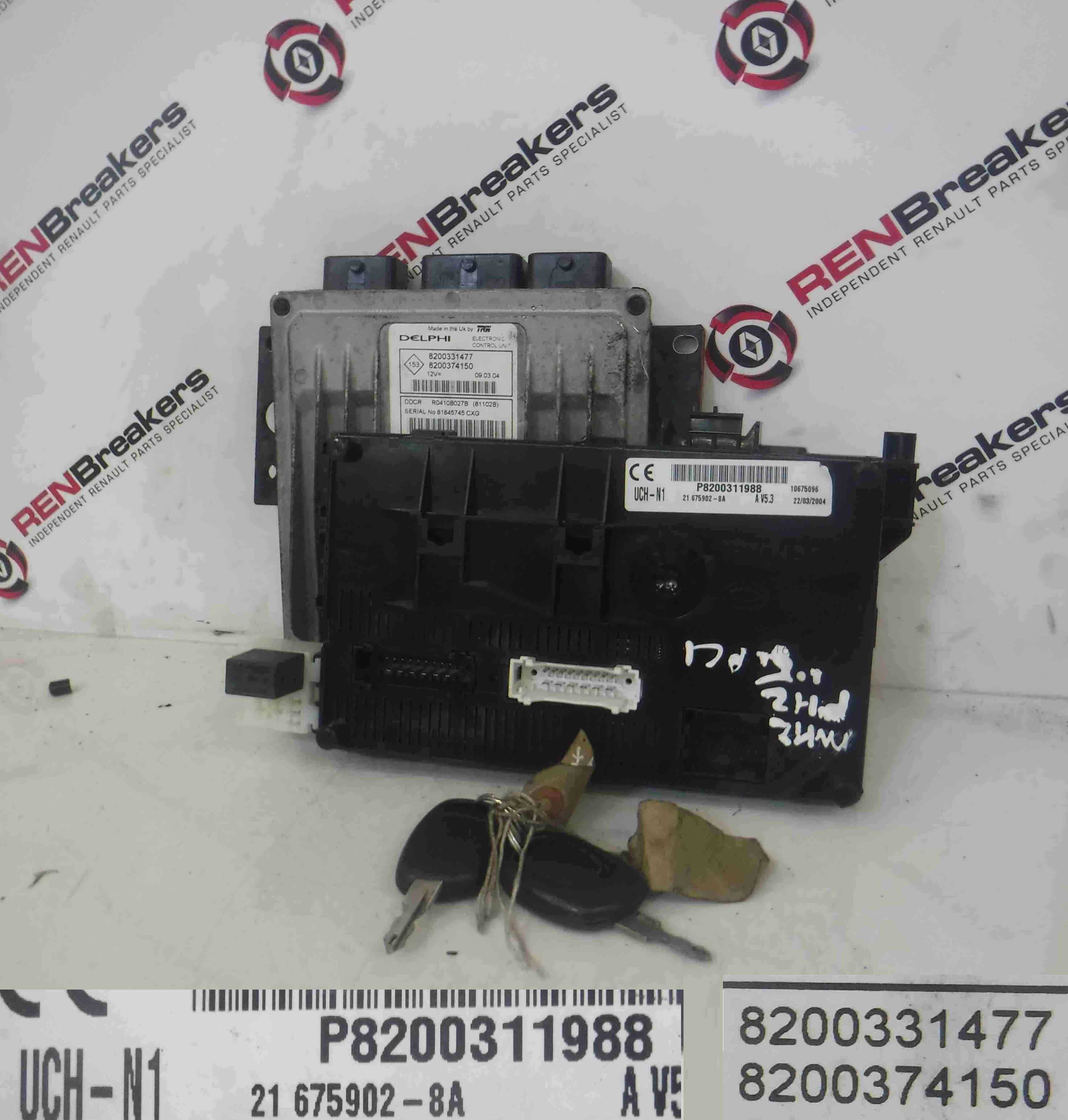 Renault Clio MK2 2001-2006 1.5 DCi ECU SET UCH BCM Immobiliser 2 Key ...