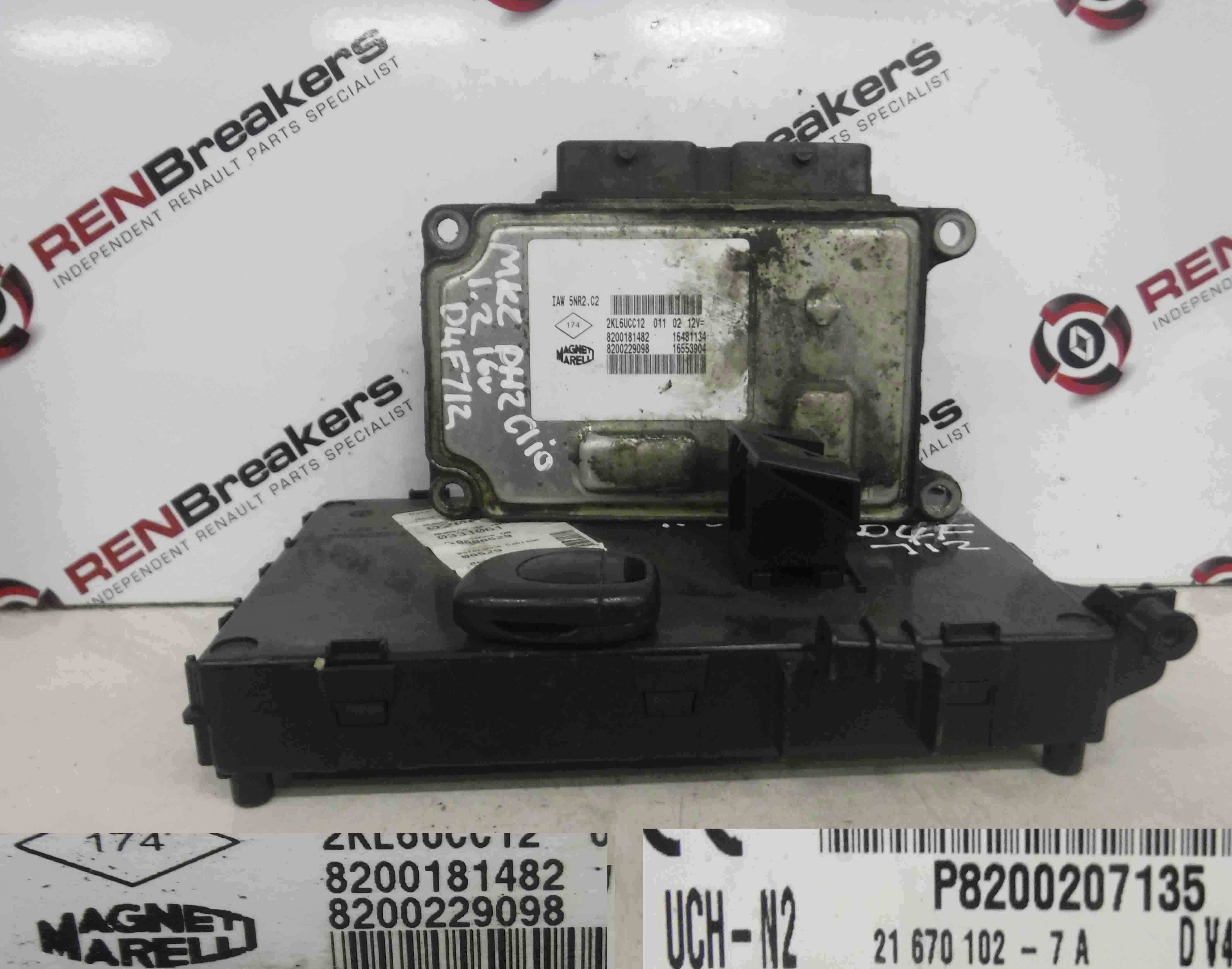 Renault Clio MK2 2001-2006 1.2 16v ECU Set UCH BCM Immobiliser + Key ...